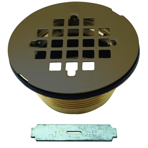 Westbrass Brass Body Compression Shower Drain W/ Grid in Oil Rubbed Bronze D206B-12